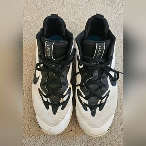Boy's Nike White and Black High-Top Basketball Sneakers